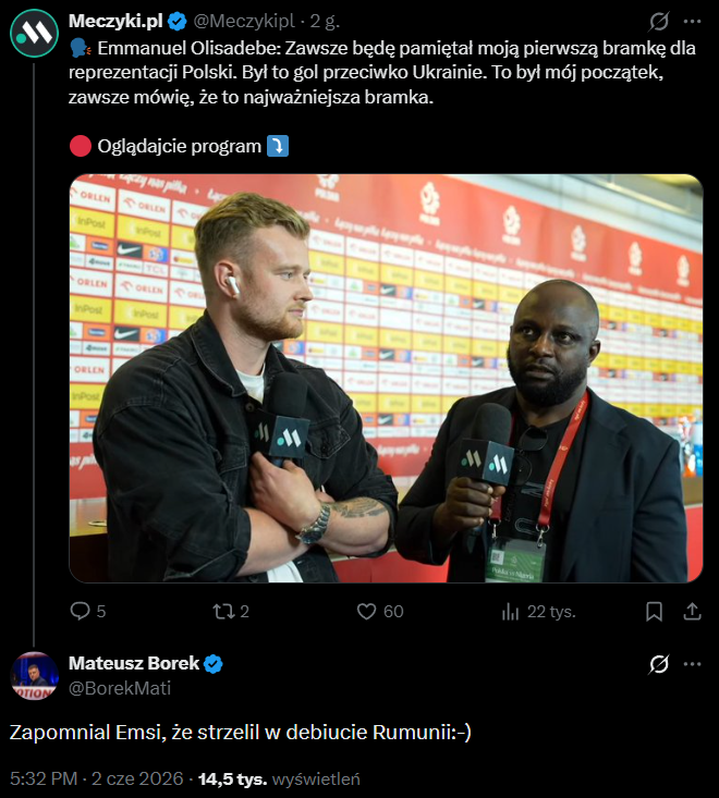 Emmanuel Olisadebe POMYLIŁ komu strzelił pierwszą bramkę w reprezentacji Polski xD